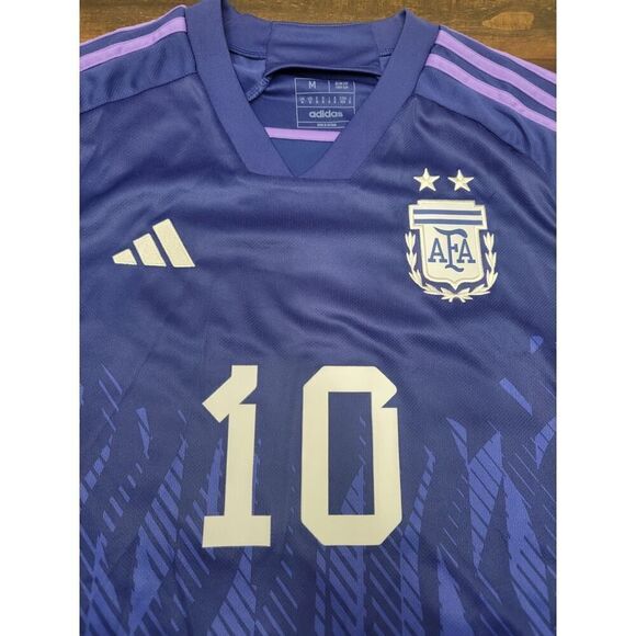 Official Adidas Argentina Away Soccer Jersey 2022 Messi 10 WC Champion Size S - Picture 4 of 8
